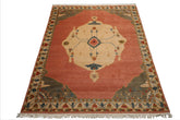 8x10 Rose, Ivory, Gray Color Hand Knotted Tibetan  Wool Traditional Oriental Rug